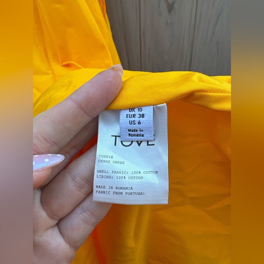 Tove Ceres Cotton Midi Dress Golden Yellow New with Tags! - Picture 13 of 15
